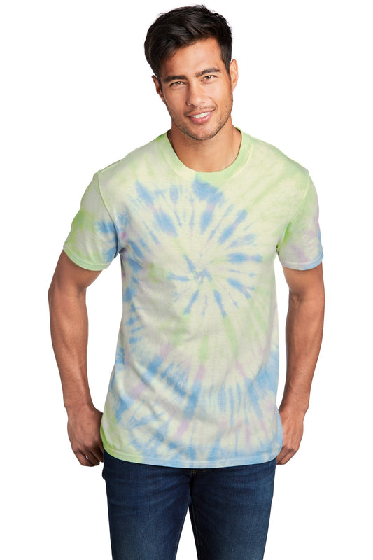 Port & Company Tie-Dye Tee. PC147 Watercolor Spiral