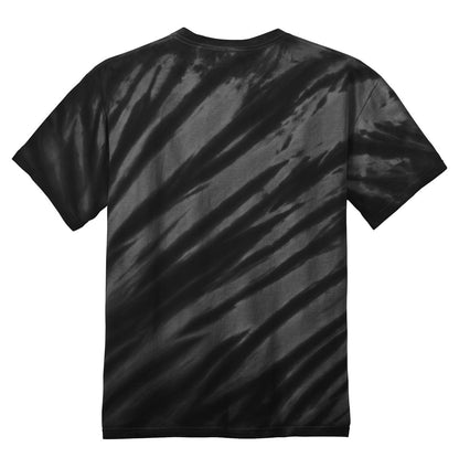 Port & Company Tiger Stripe Tie-Dye Tee. PC148 Black