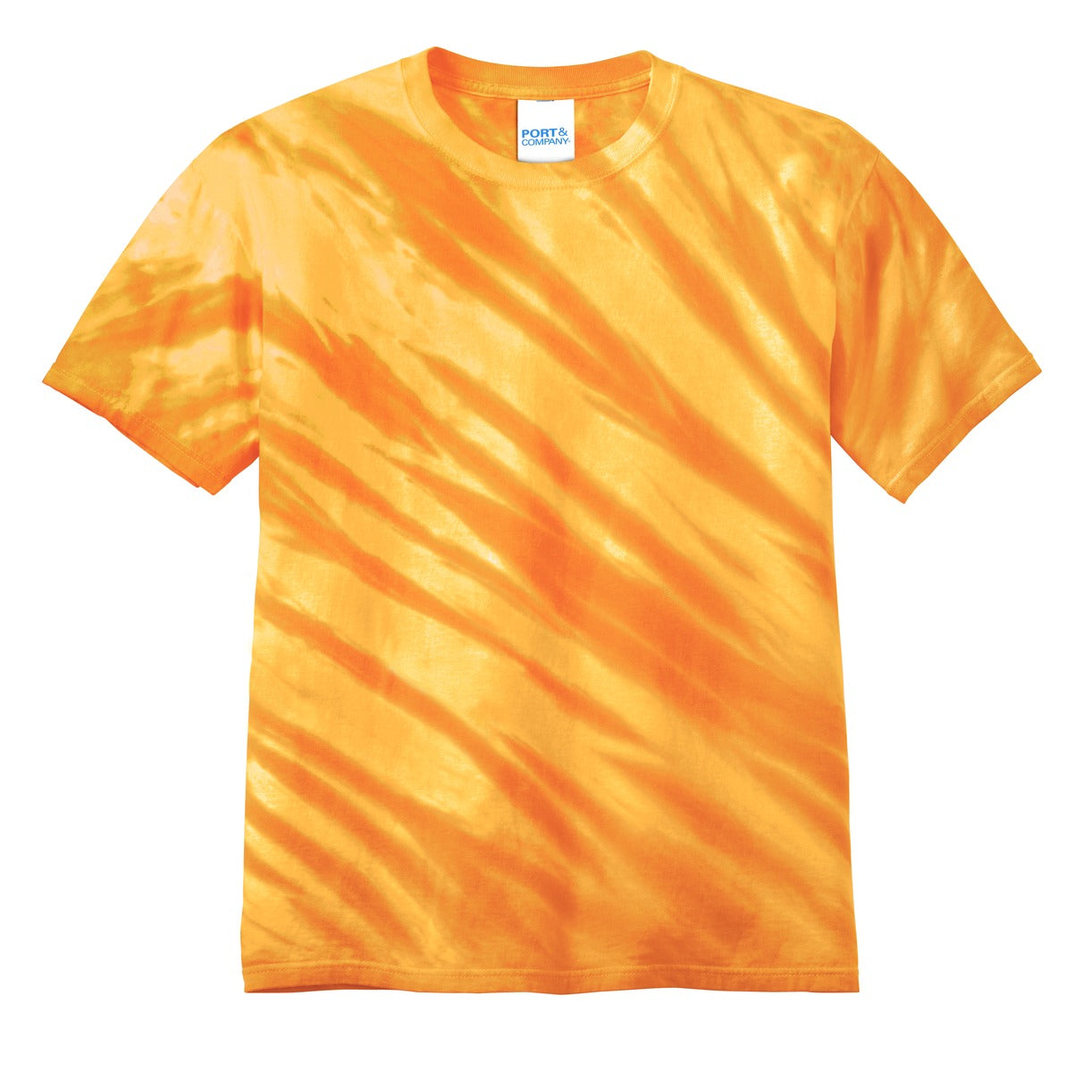 Port & Company Tiger Stripe Tie-Dye Tee. PC148 Gold