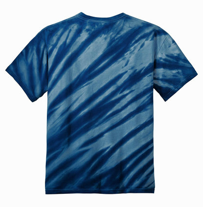 Port & Company Tiger Stripe Tie-Dye Tee. PC148 Navy
