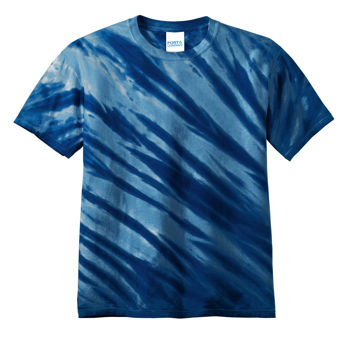 Port & Company Tiger Stripe Tie-Dye Tee. PC148 Navy