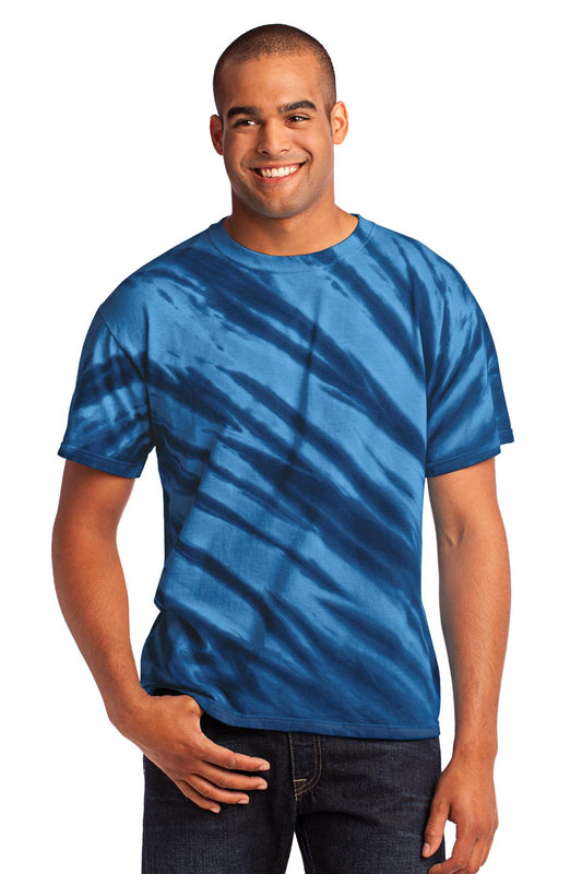 Port & Company Tiger Stripe Tie-Dye Tee. PC148 Navy