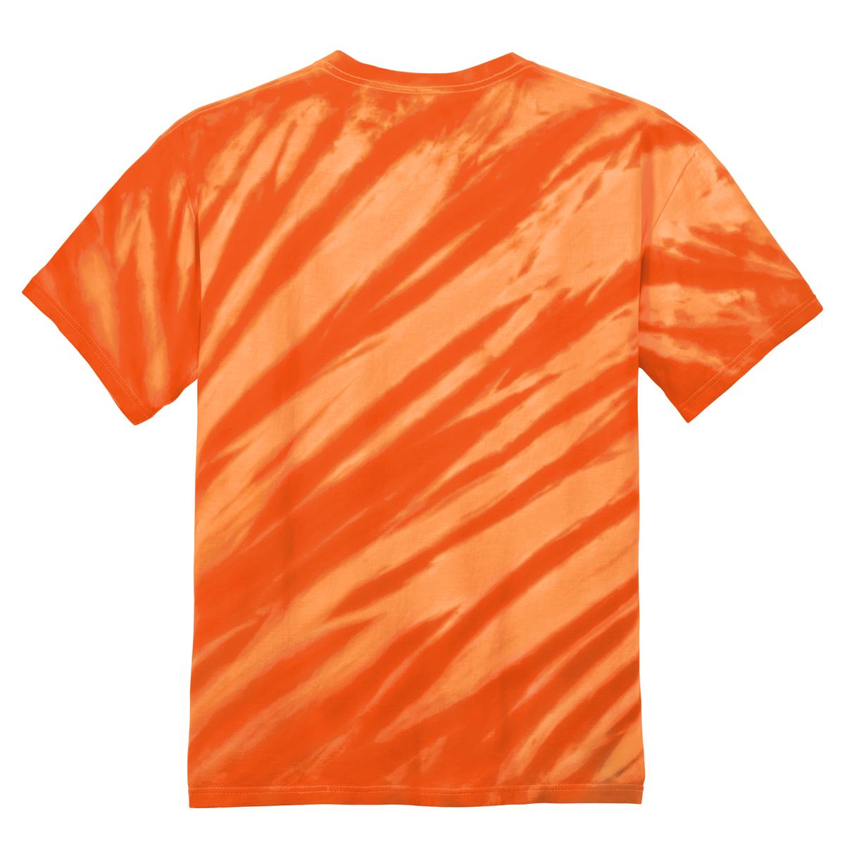 Port & Company Tiger Stripe Tie-Dye Tee. PC148 Orange