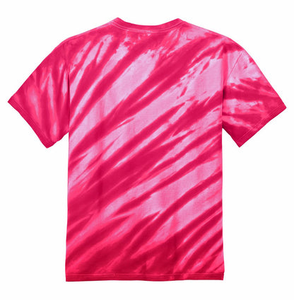 Port & Company Tiger Stripe Tie-Dye Tee. PC148 Pink