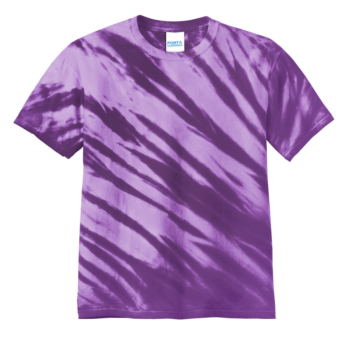 Port & Company Tiger Stripe Tie-Dye Tee. PC148 Purple