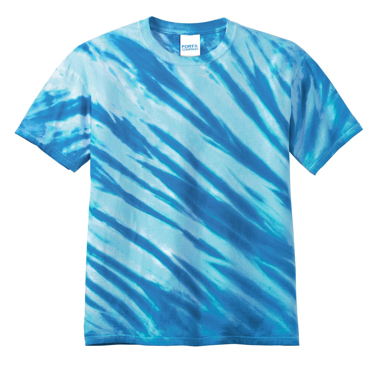 Port & Company Tiger Stripe Tie-Dye Tee. PC148 Royal