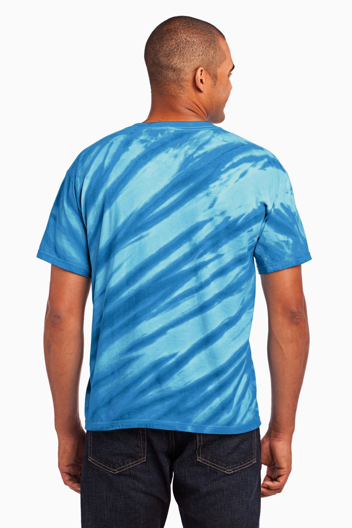 Port & Company Tiger Stripe Tie-Dye Tee. PC148 Royal