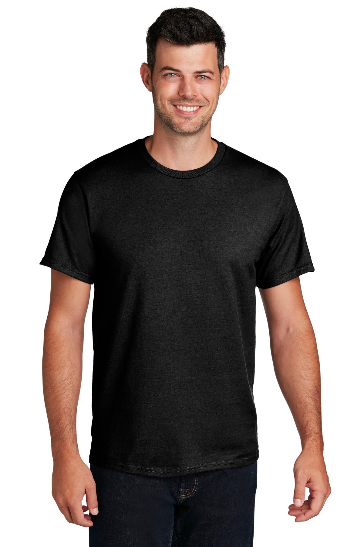 Port & Company Ring Spun Cotton Tee. PC150 Jet Black