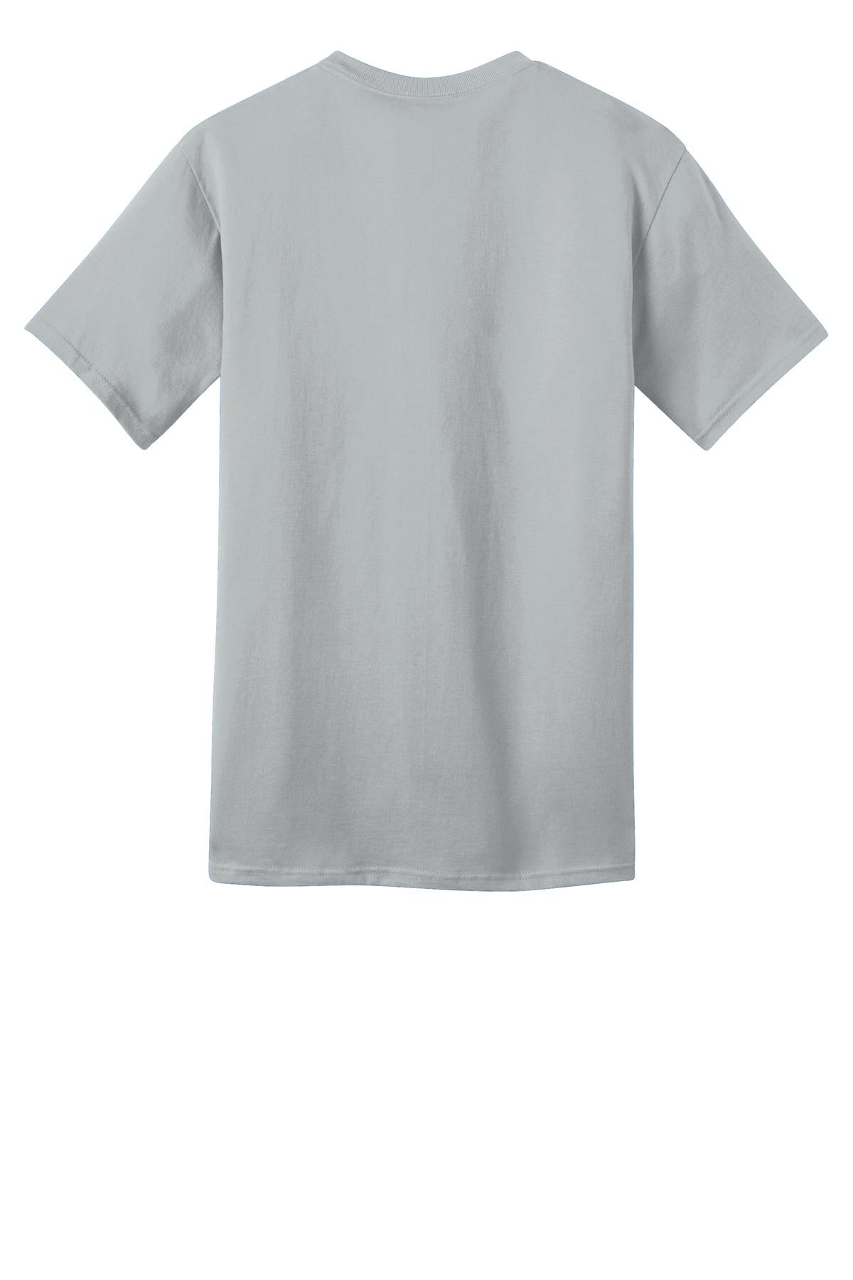 Port & Company Ring Spun Cotton Tee. PC150 Silver