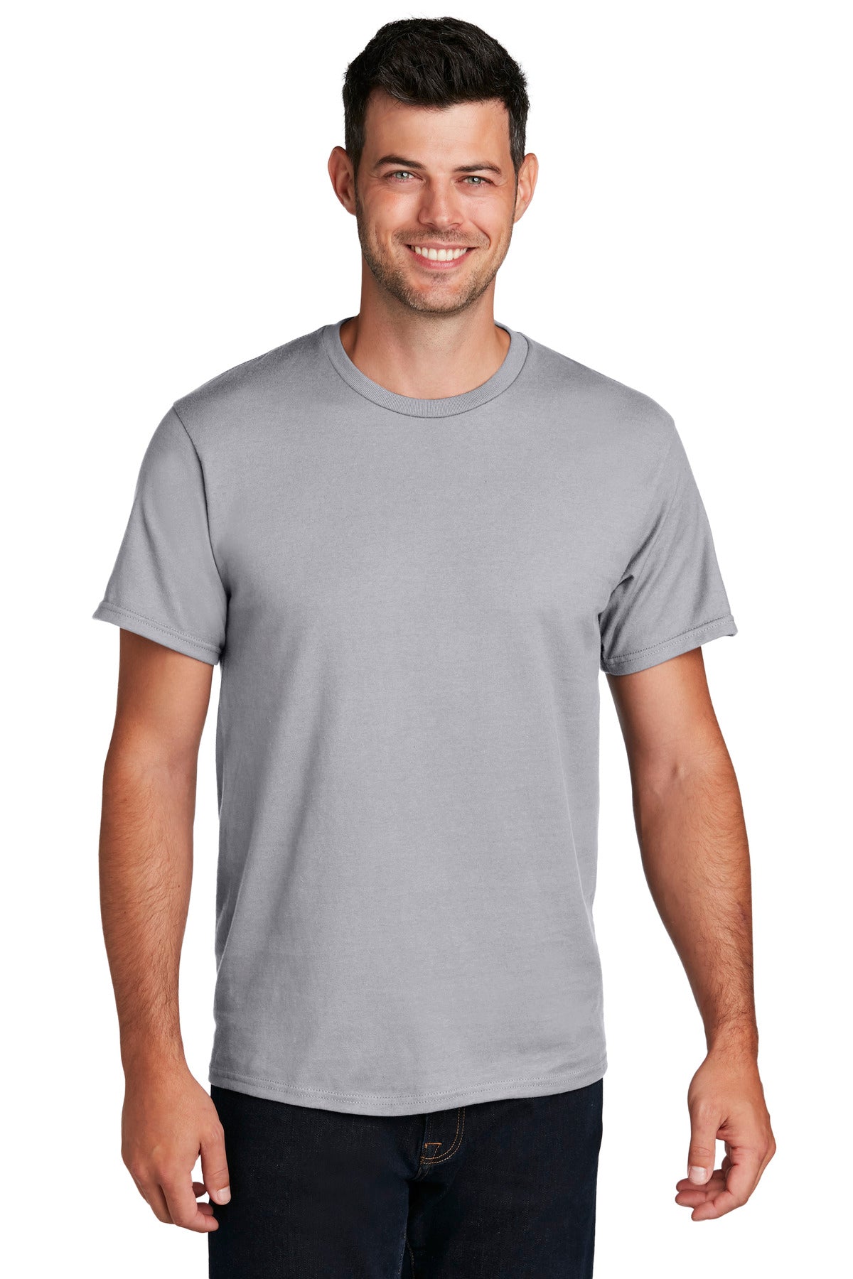 Port & Company Ring Spun Cotton Tee. PC150 Silver