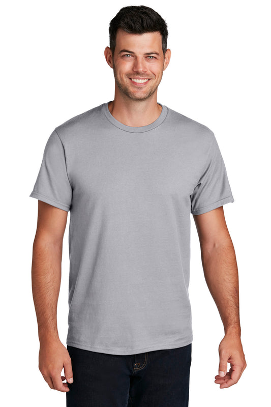 Port & Company Ring Spun Cotton Tee. PC150 Silver