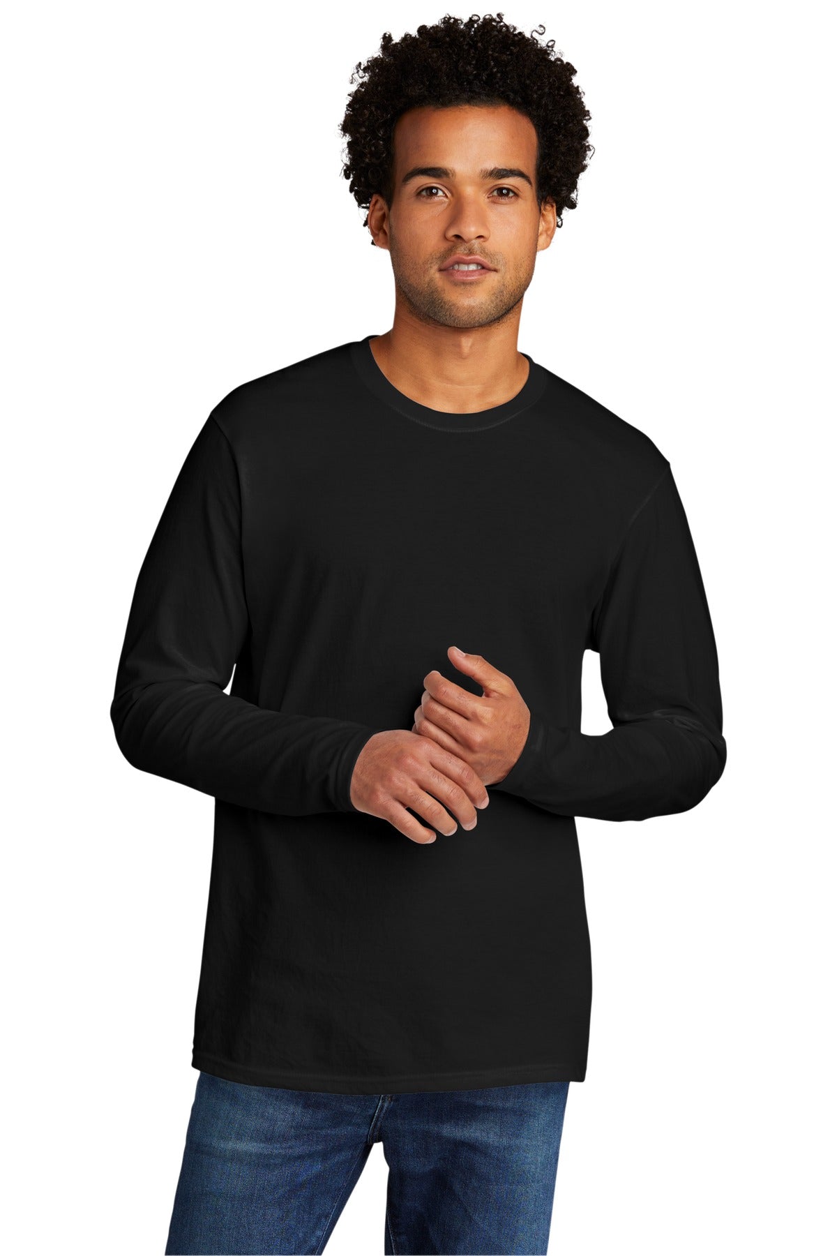 Port & Company Tri-Blend Long Sleeve Tee. PC330LS Black