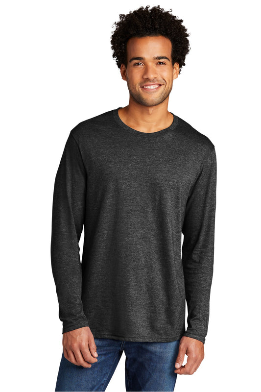 Port & Company Tri-Blend Long Sleeve Tee. PC330LS Black Heather