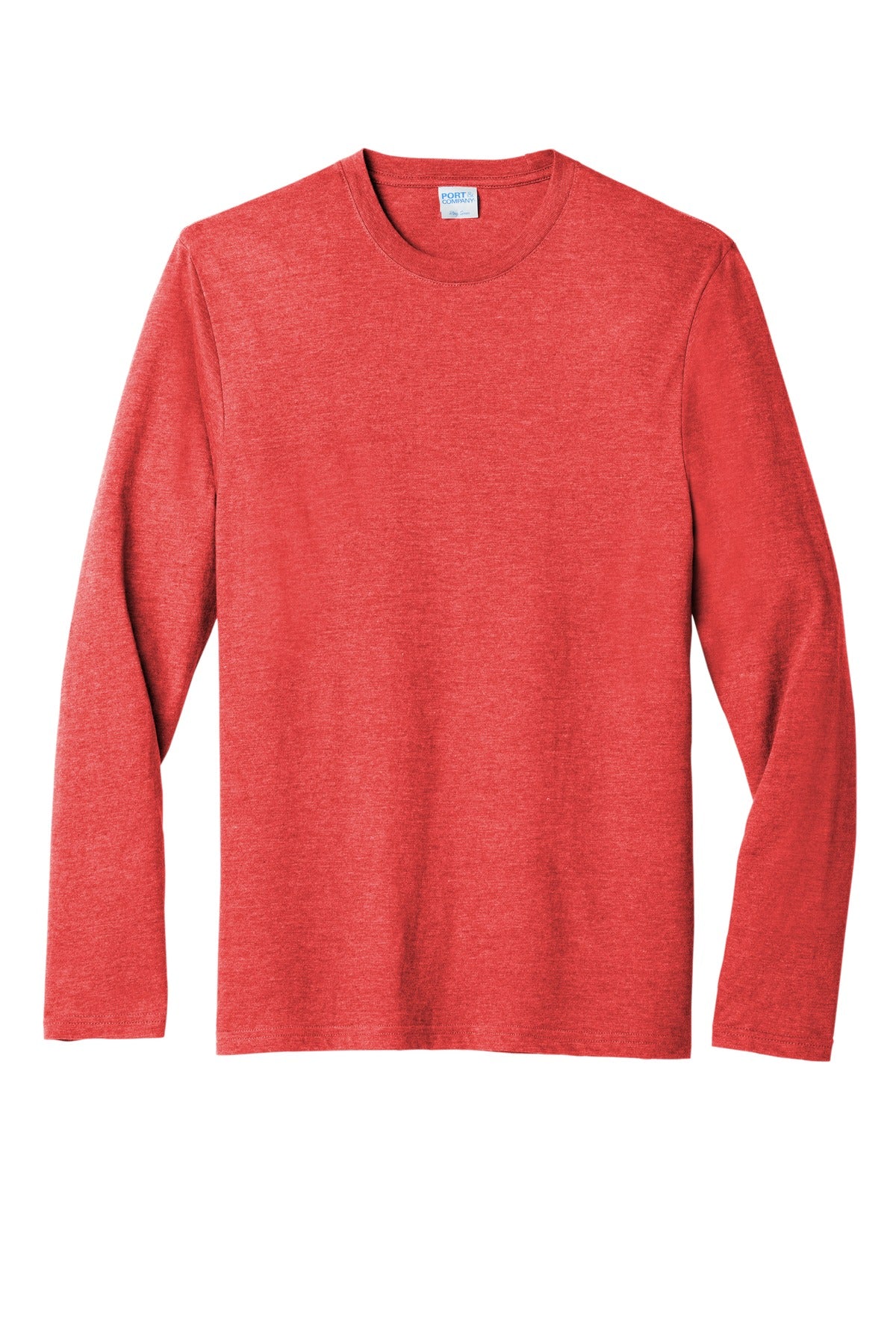 Port & Company Tri-Blend Long Sleeve Tee. PC330LS Bright Red Heather