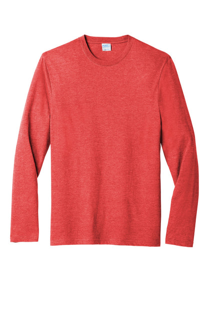Port & Company Tri-Blend Long Sleeve Tee. PC330LS Bright Red Heather