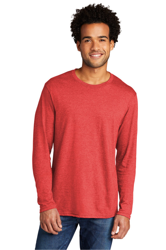 Port & Company Tri-Blend Long Sleeve Tee. PC330LS Bright Red Heather
