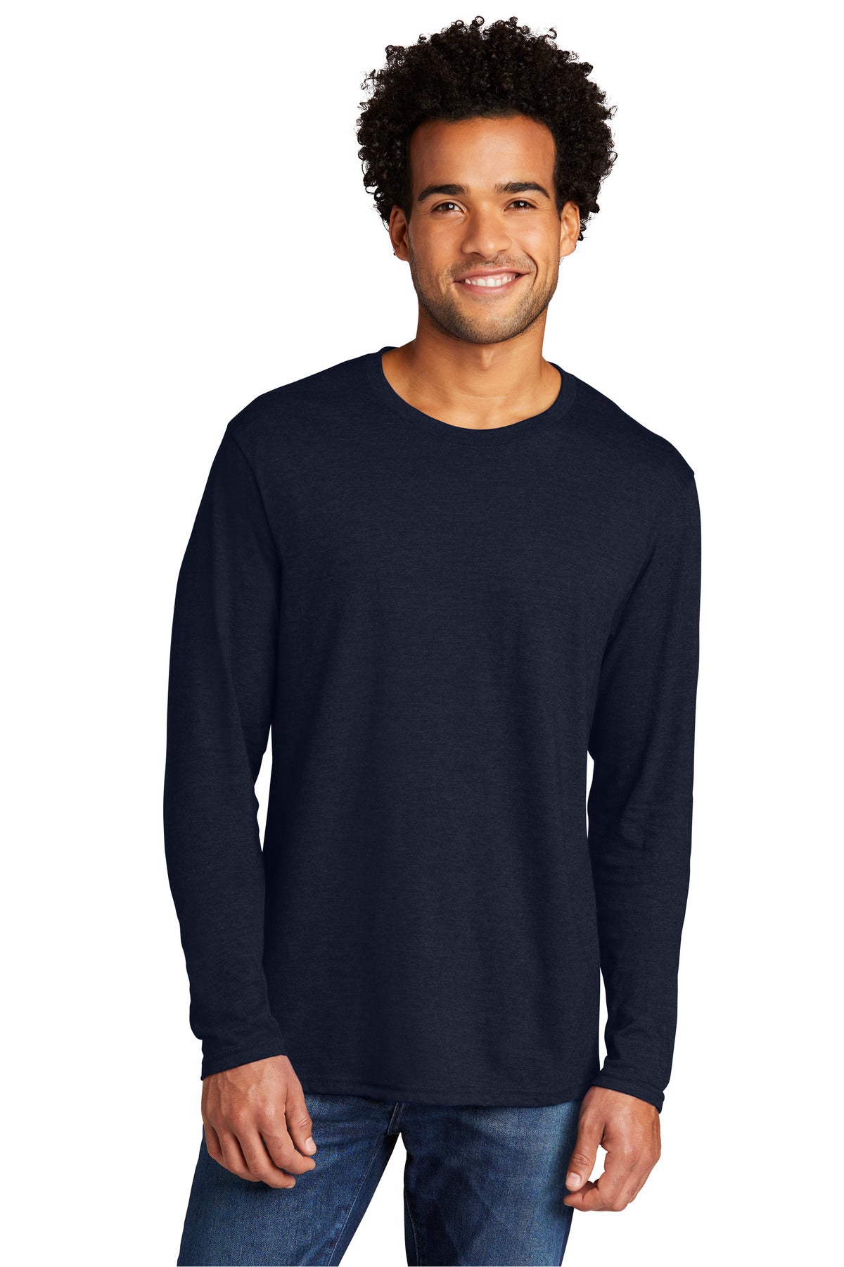 Port & Company Tri-Blend Long Sleeve Tee. PC330LS Deep Navy