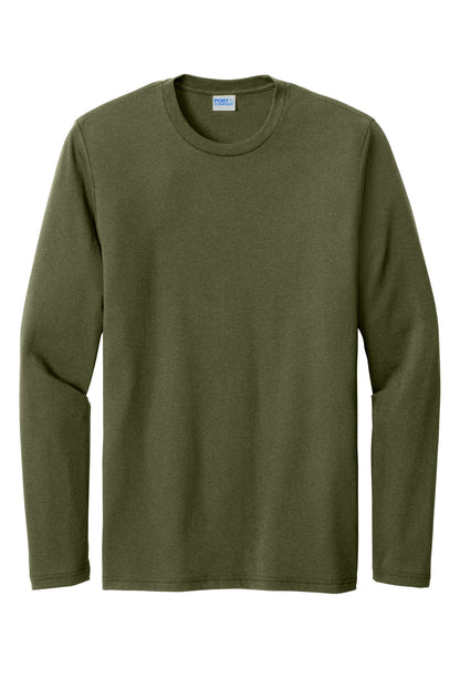 Port & Company Tri-Blend Long Sleeve Tee. PC330LS Military Green Heather