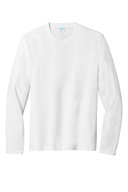Port & Company Tri-Blend Long Sleeve Tee. PC330LS White