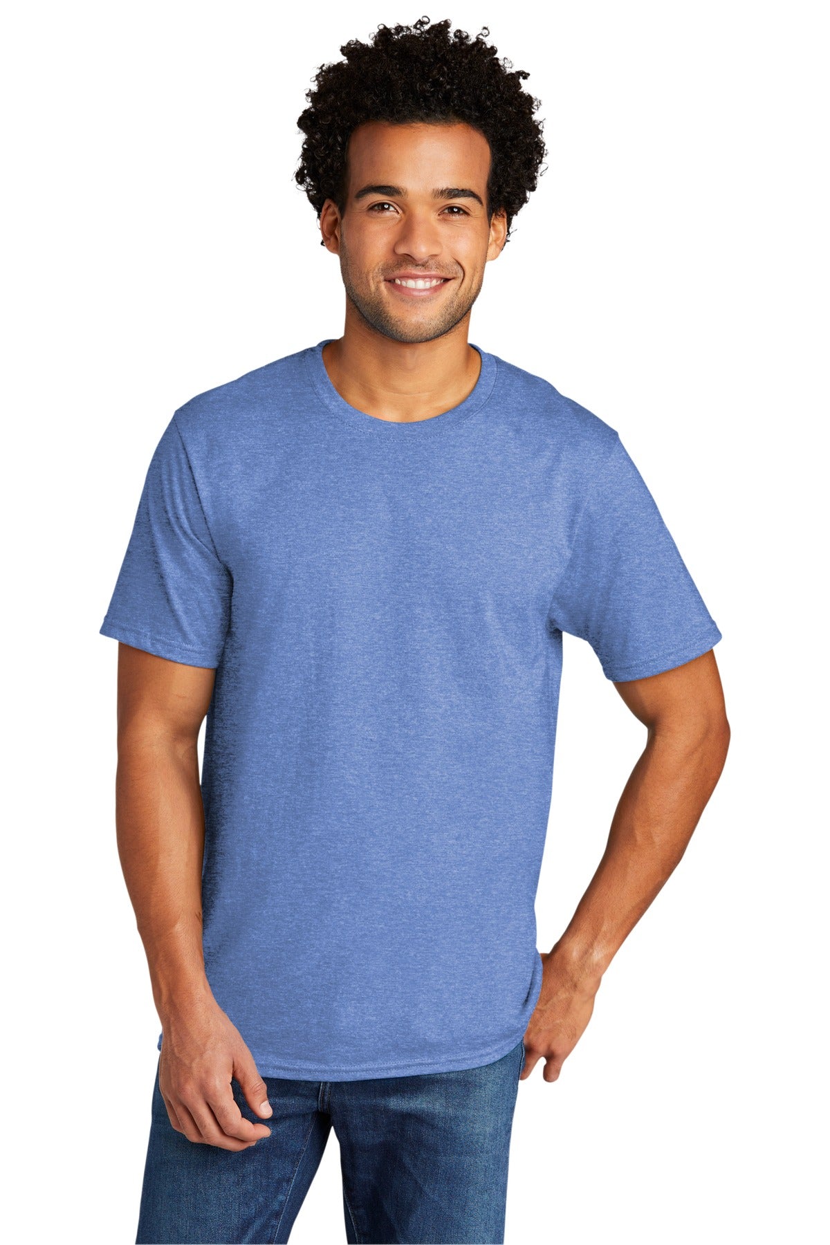 Port & Company Tri-Blend Tee. PC330 Carolina Blue Heather