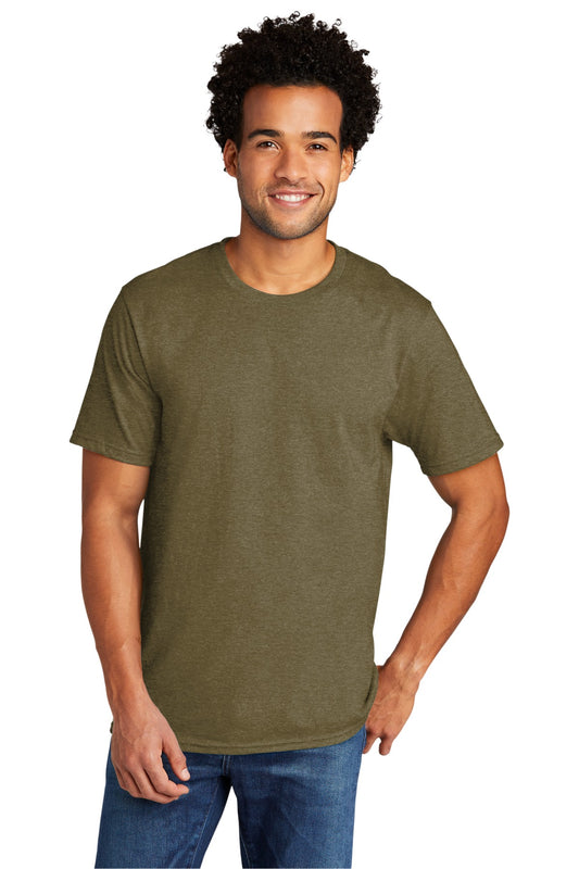 Port & Company Tri-Blend Tee. PC330 Coyote Brown Heather