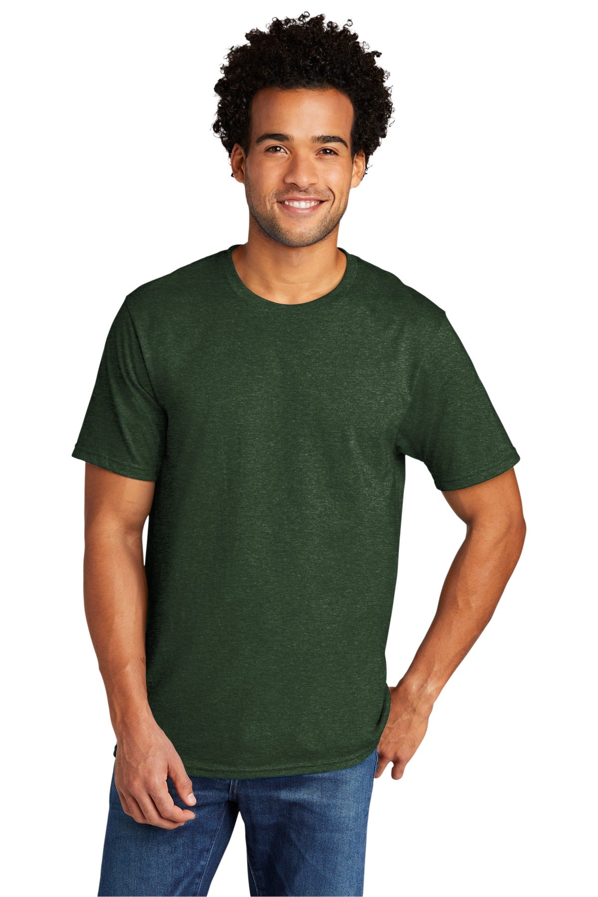 Port & Company Tri-Blend Tee. PC330 Forest Green Heather