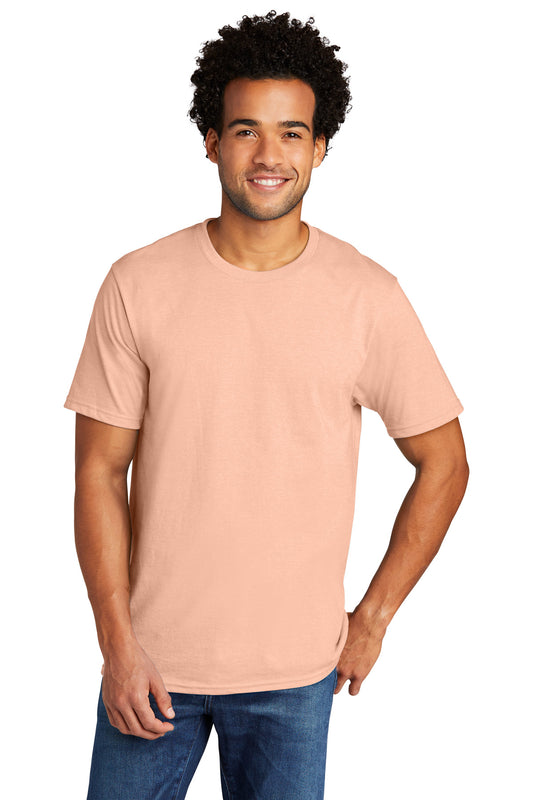 Port & Company Tri-Blend Tee. PC330 Heathered Dusty Peach
