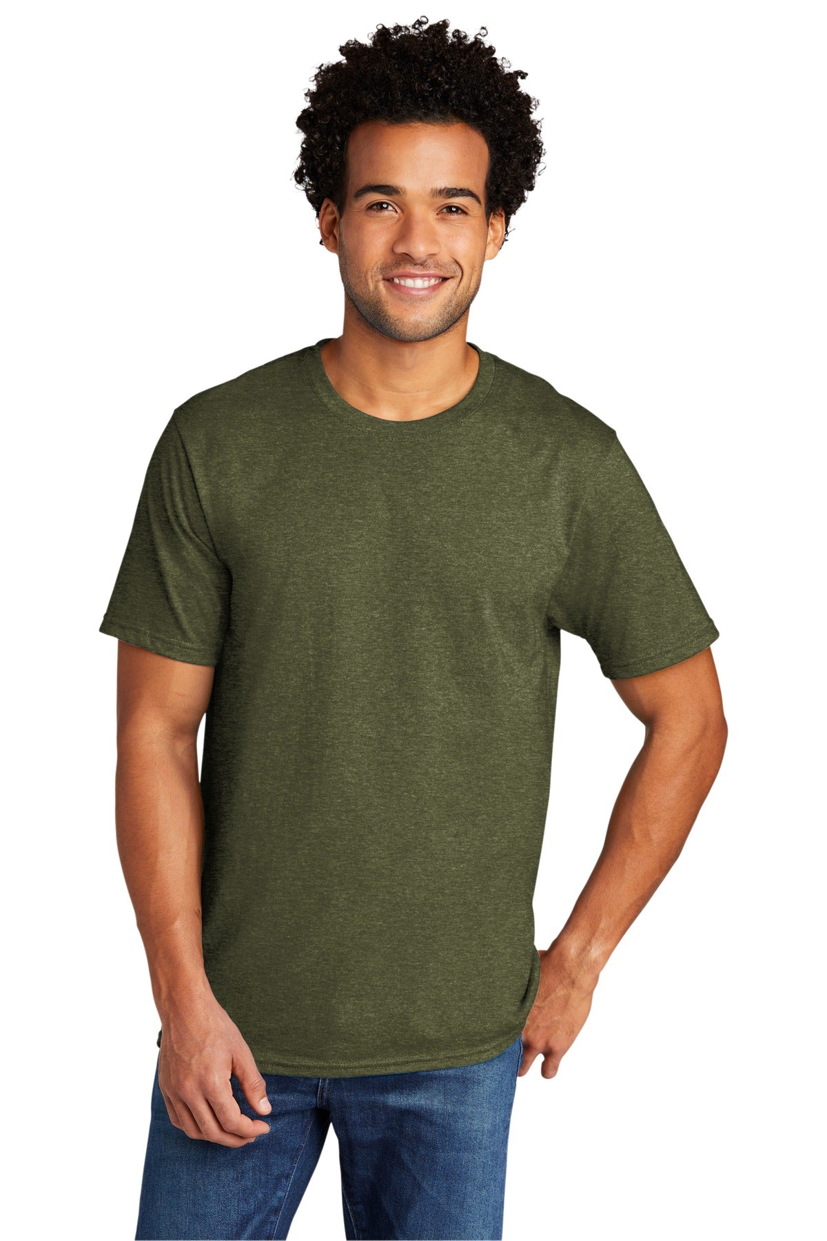 Port & Company Tri-Blend Tee. PC330 Military Green Heather