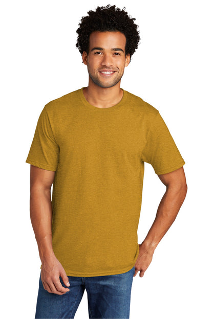 Port & Company Tri-Blend Tee. PC330 Ochre Yellow Heather