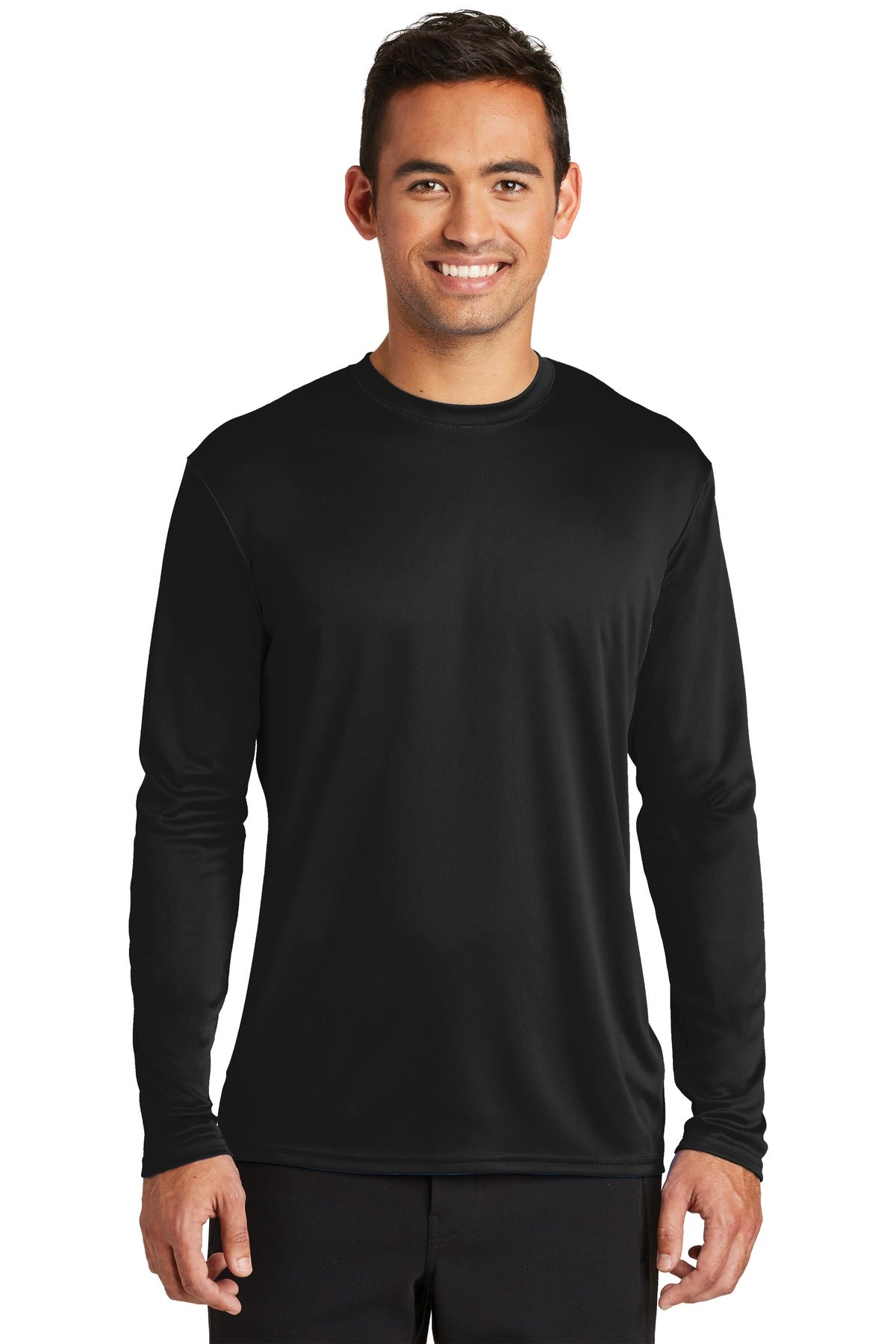 Port & Company  Long Sleeve Performance Tee. PC380LS Jet Black