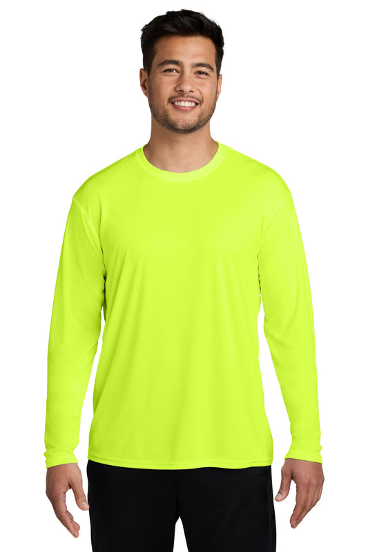 Port & Company  Long Sleeve Performance Tee. PC380LS Neon Yellow