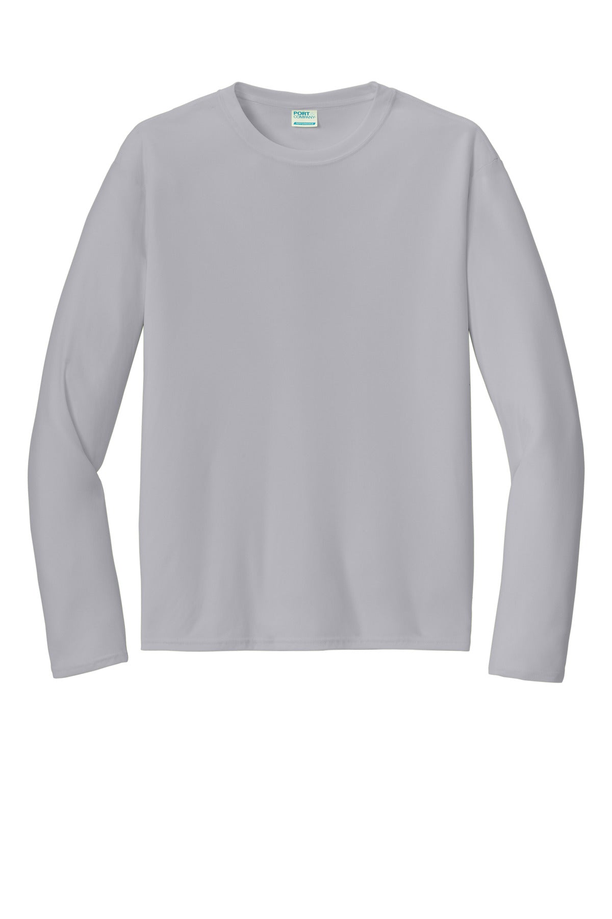 Port & Company  Long Sleeve Performance Tee. PC380LS Silver