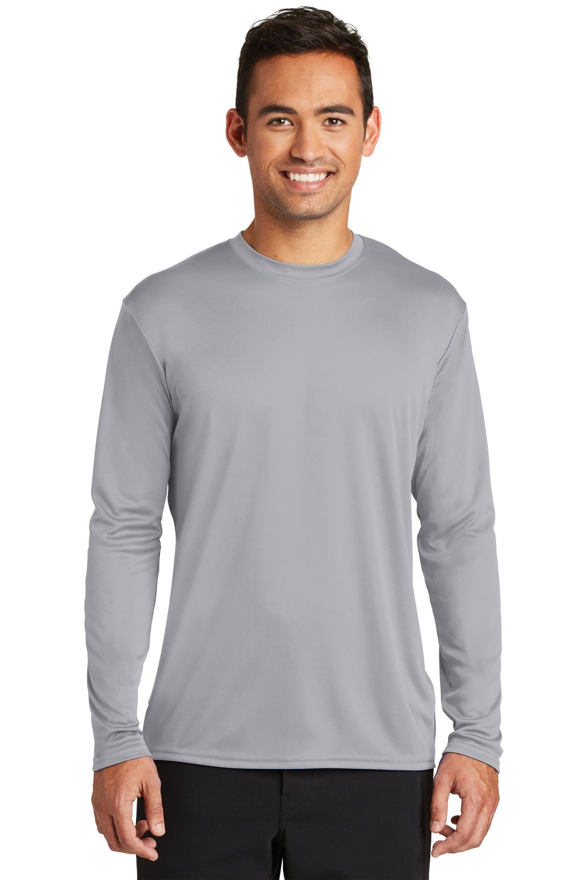 Port & Company  Long Sleeve Performance Tee. PC380LS Silver