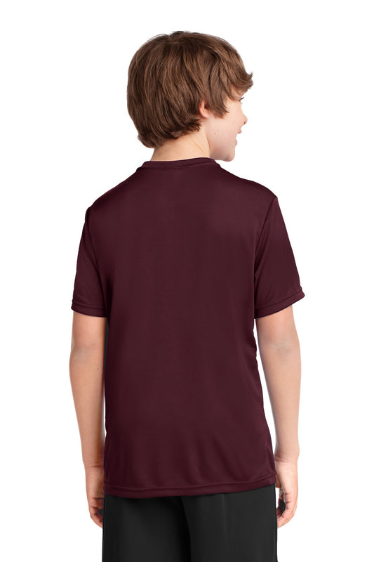 Port & Company Youth Performance Tee. PC380Y Athletic Maroon