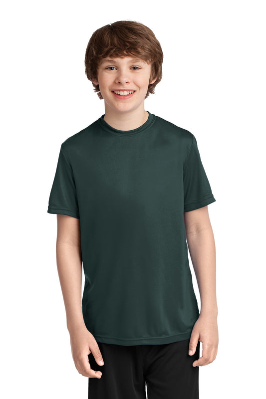 Port & Company Youth Performance Tee. PC380Y Dark Green