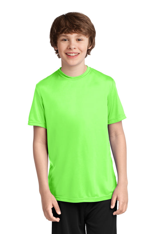 Port & Company Youth Performance Tee. PC380Y Neon Green