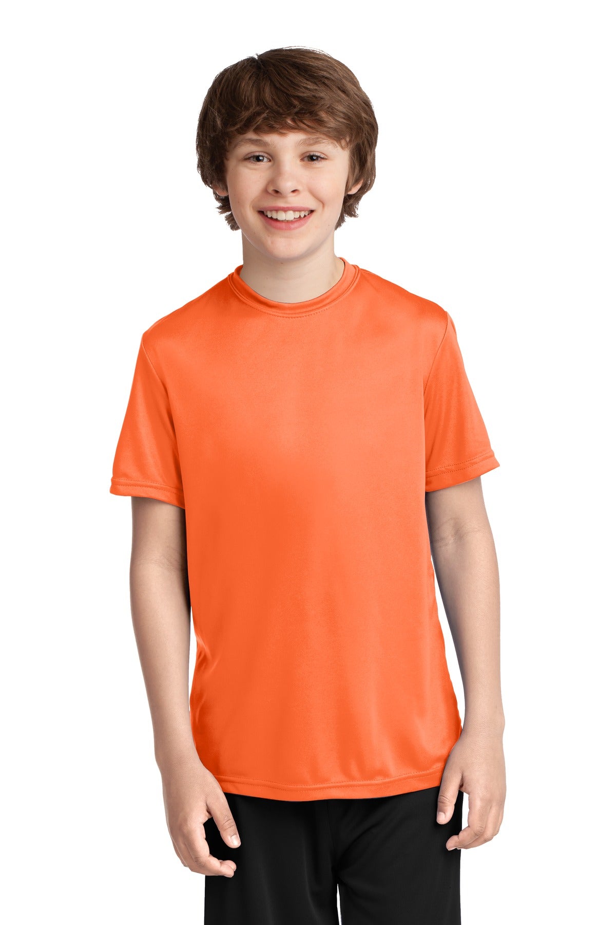 Port & Company Youth Performance Tee. PC380Y Neon Orange