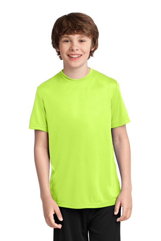 Port & Company Youth Performance Tee. PC380Y Neon Yellow