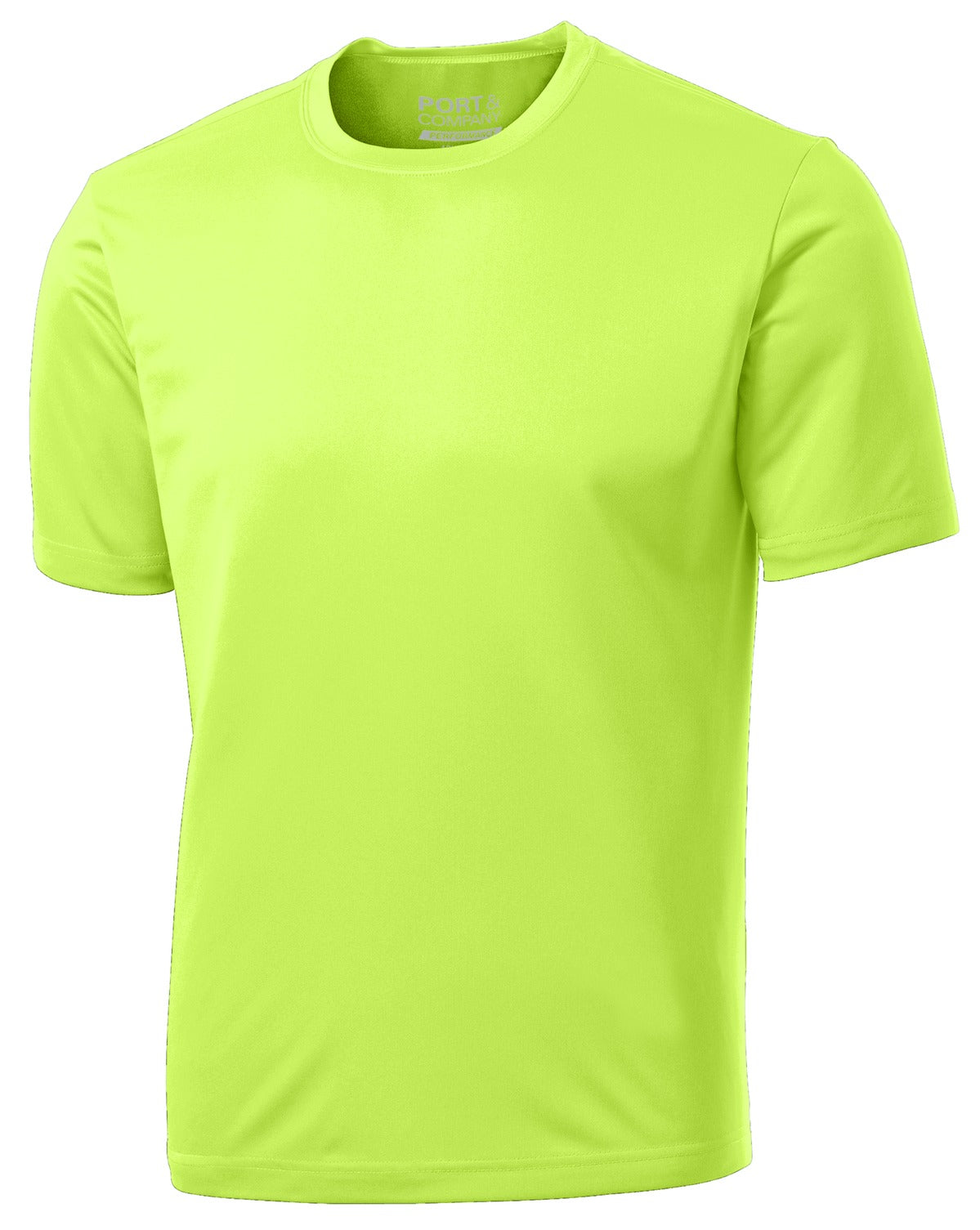 Port & Company Performance Tee. PC380 Neon Yellow