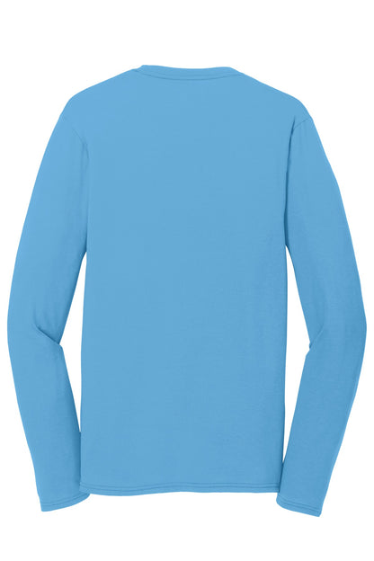 Port & Company Long Sleeve Performance Blend Tee. PC381LS Aquatic Blue