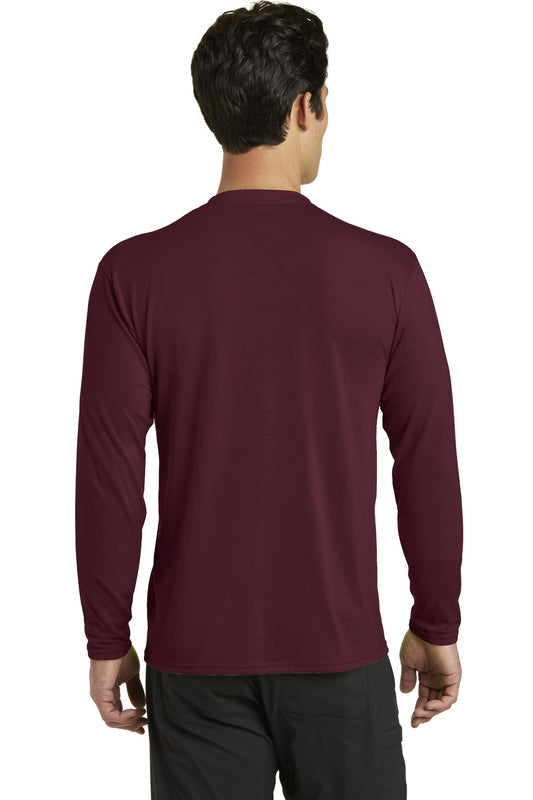 Port & Company Long Sleeve Performance Blend Tee. PC381LS Athletic Maroon