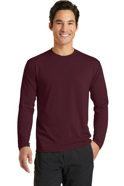 Port & Company Long Sleeve Performance Blend Tee. PC381LS Athletic Maroon