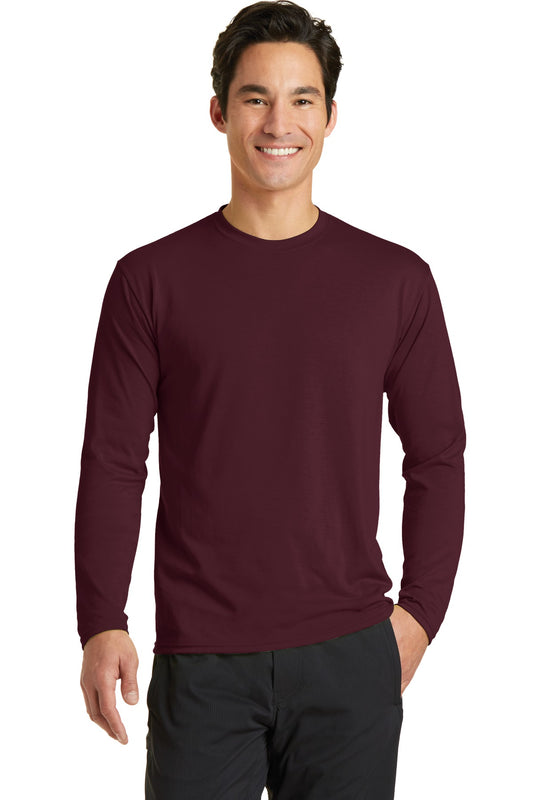 Port & Company Long Sleeve Performance Blend Tee. PC381LS Athletic Maroon