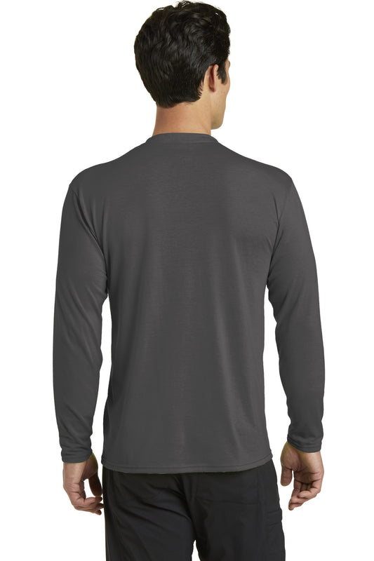 Port & Company Long Sleeve Performance Blend Tee. PC381LS Charcoal