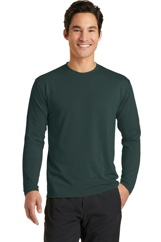 Port & Company Long Sleeve Performance Blend Tee. PC381LS Dark Green