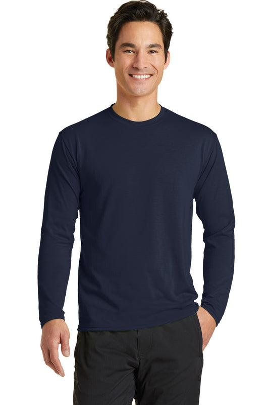 Port & Company Long Sleeve Performance Blend Tee. PC381LS Deep Navy