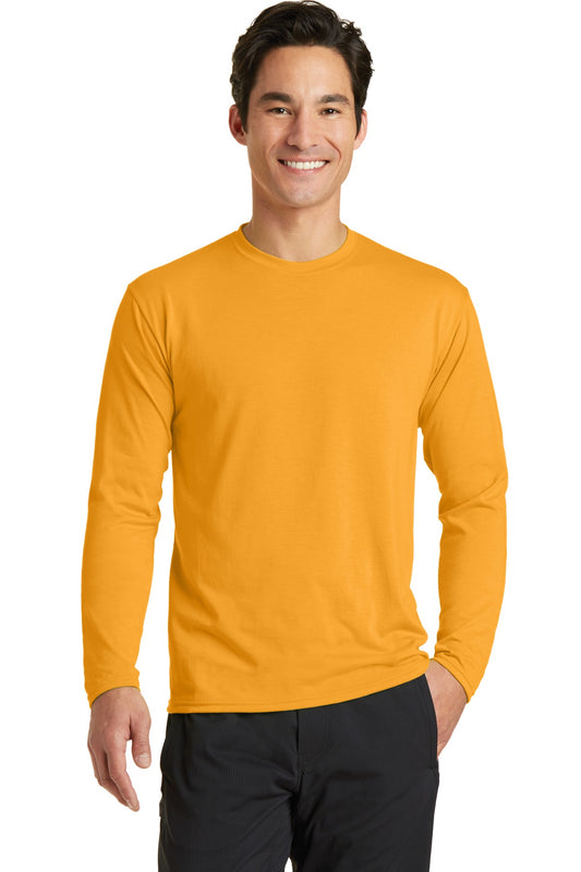 Port & Company Long Sleeve Performance Blend Tee. PC381LS Gold