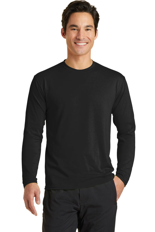 Port & Company Long Sleeve Performance Blend Tee. PC381LS Jet Black