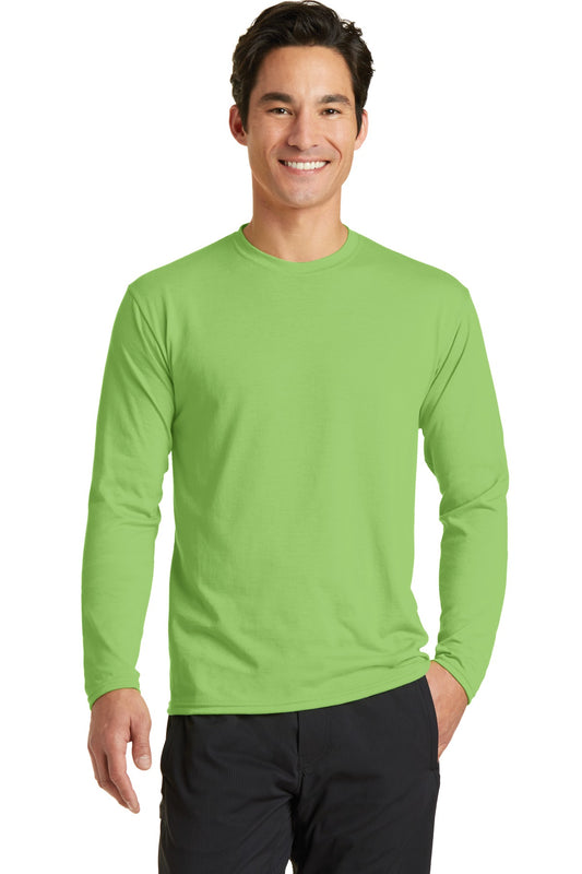 Port & Company Long Sleeve Performance Blend Tee. PC381LS Lime