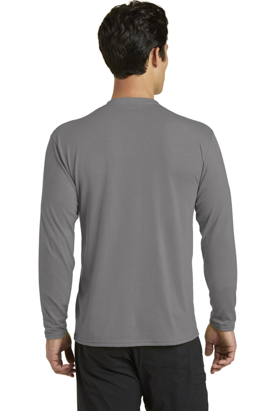 Port & Company Long Sleeve Performance Blend Tee. PC381LS Medium Grey